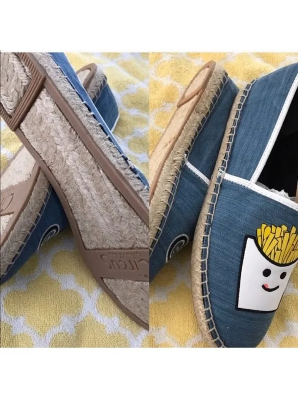 Sam Edelman Leni Fries B4 Guys Espadrilles Denim Slip-On Shoes 8.5